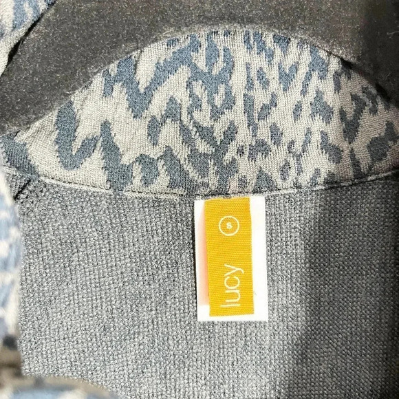 Lucy Gray & Blue Textured Half Zip Pullover Athletic Jacket Women's Size Small - Picture 6 of 8